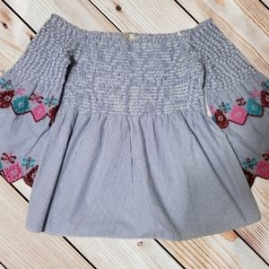 LOFT - Smocked off The Shoulder Top